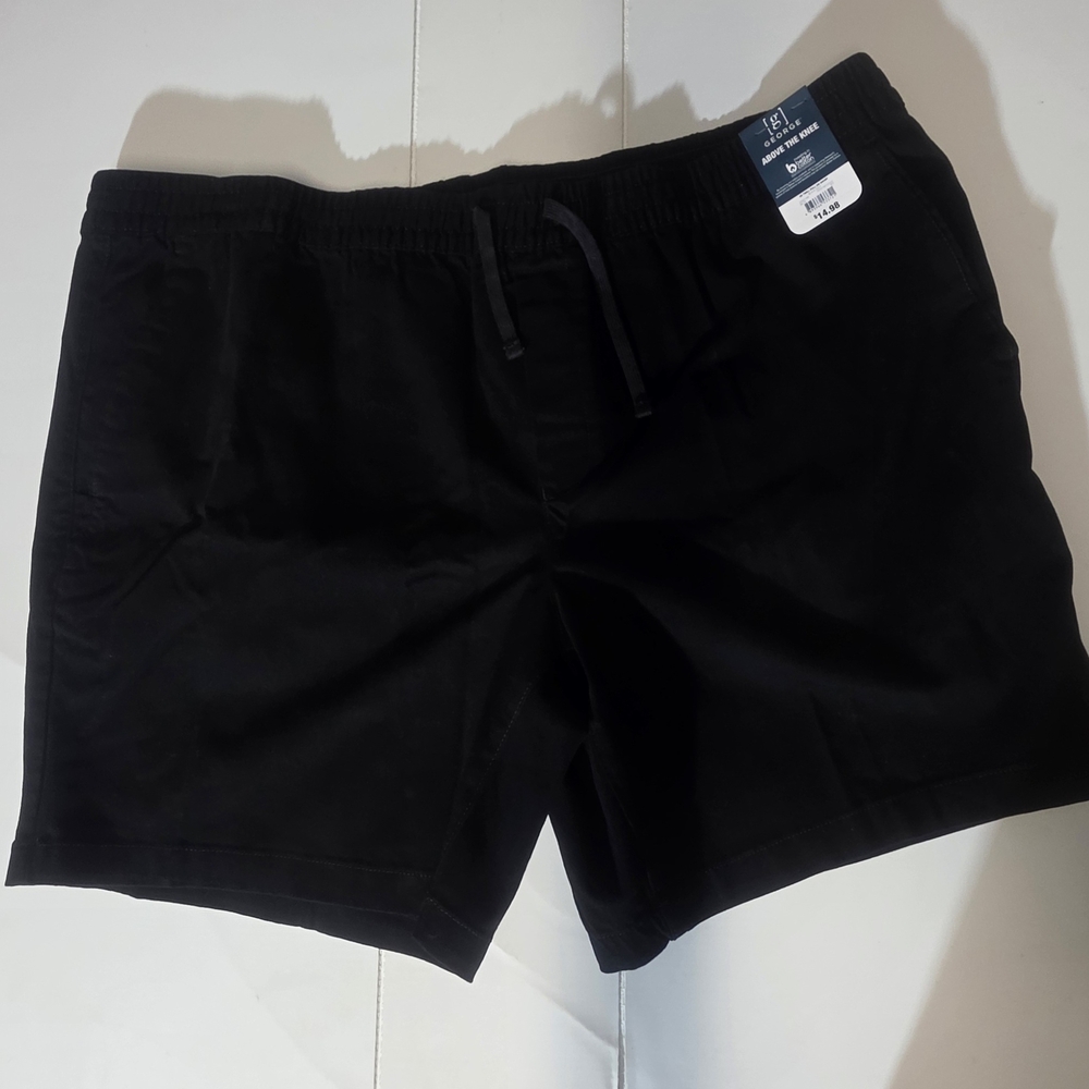 George Big Men's Twill Pull On Shorts Size 2XL BLACK